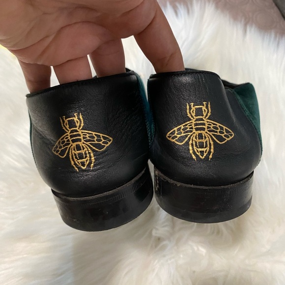Gucci Velvet Crest Embroidered Mens Loafers size 10.5 - Picture 7 of 11